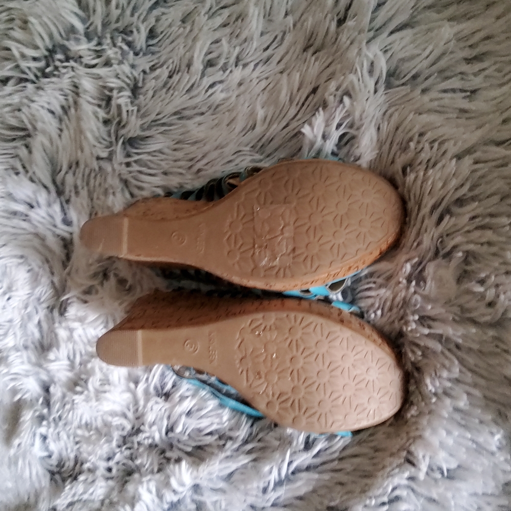 Turquoise platform espidrilles - Picture 4 of 4